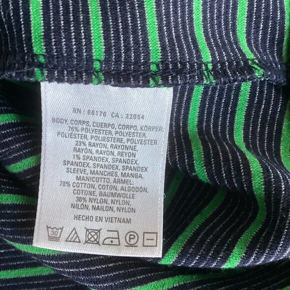 Anthropology Postmark Striped Tunic Lace Sleeves Sz S Blue & Green 91E - Picture 9 of 9